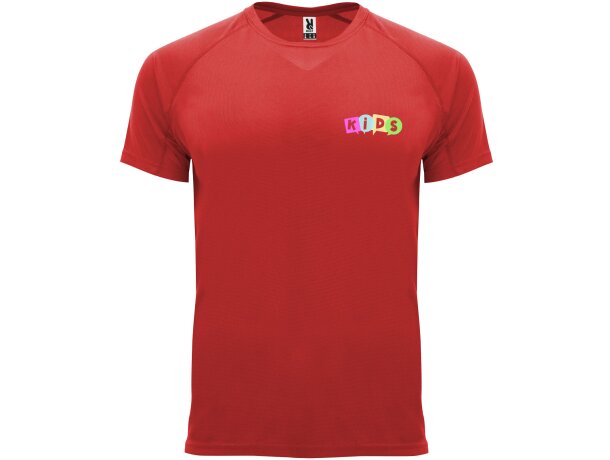 Camiseta deportiva infantil Bahrain Roly Rojo detalle 49