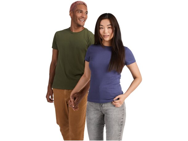 Camiseta mujer manga corta Jamaica Roly 100% algodón entallada Rojo detalle 60