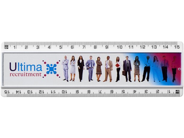 Regla plástico 15 cm inserto papel Ellison con certificación FSC Blanco detalle 1