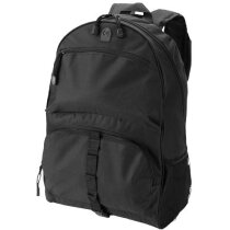 Mochila con 2 bolsillos frontales y laterales personalizada negro intenso Mochila con 2 bolsillos frontales y laterales personalizada negro intenso