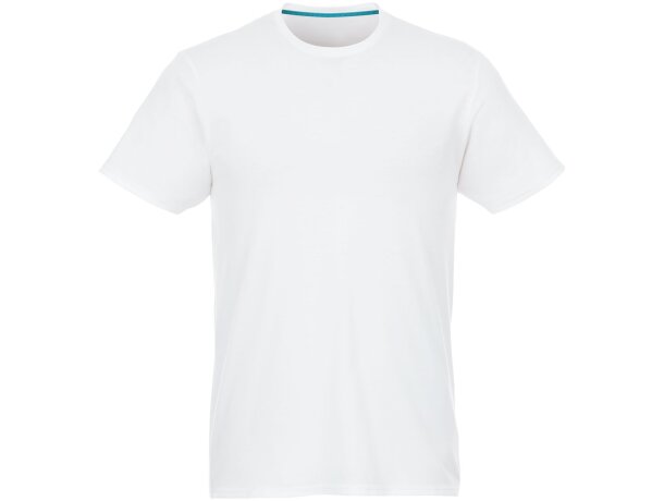 Camiseta de manga corta de material reciclado GRS de hombre Jade Blanco detalle 2