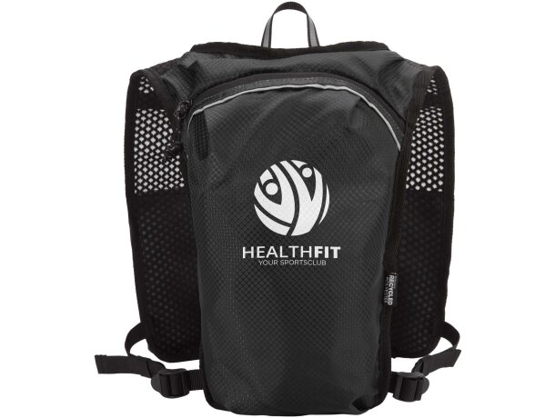 Chaleco running Nomad con mochila hidratación 5L reciclado Negro intenso detalle 1