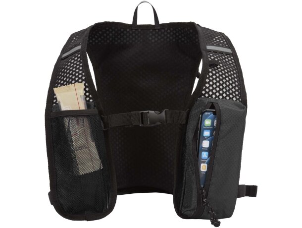 Chaleco running Nomad con mochila hidratación 5L reciclado Negro intenso detalle 3
