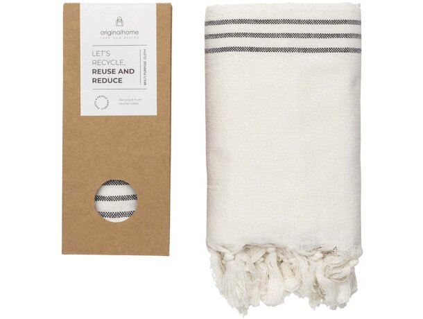 Tela Originalhome de algodón reciclado tejida a mano Negro intenso detalle 6