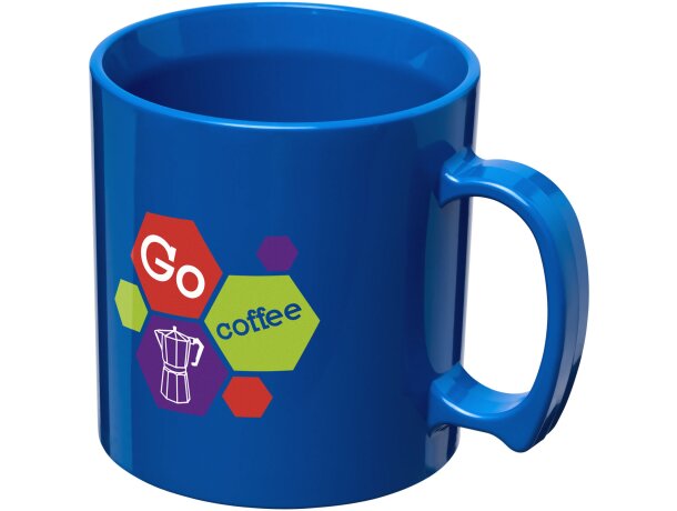 Taza plástico san 300ml con asa integrada personalizable Azul detalle 19