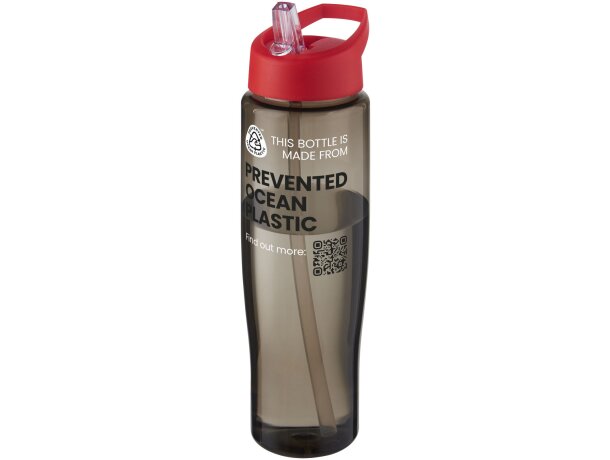 Bidón deportivo de 700 ml con tapa con boquilla H2O Active® Eco Tempo Rojo/carbón detalle 3