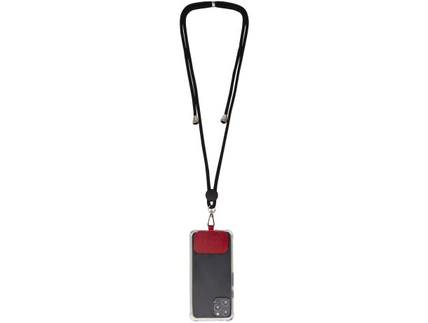 Lanyard regulable Kubi con gancho metálico y cinta de nylon Rojo detalle 14