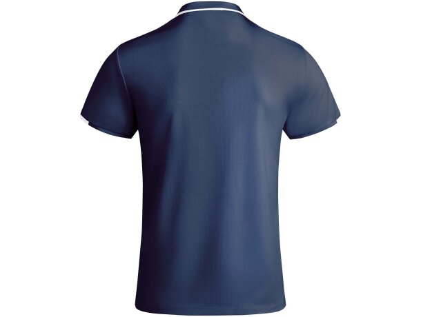 Polo deportivo manga corta infantil Tamil Roly poliéster reciclado Azul marino/blanco detalle 2