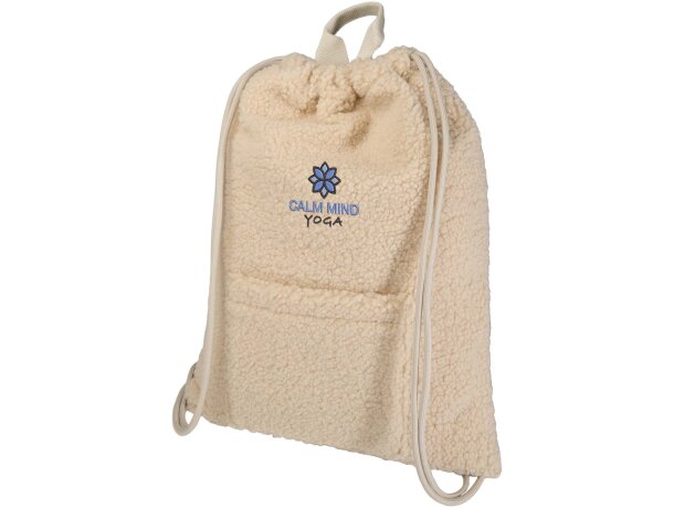 Mochila de cuerdas Bear 9l en sherpa reciclado certificado grs Natural detalle 1