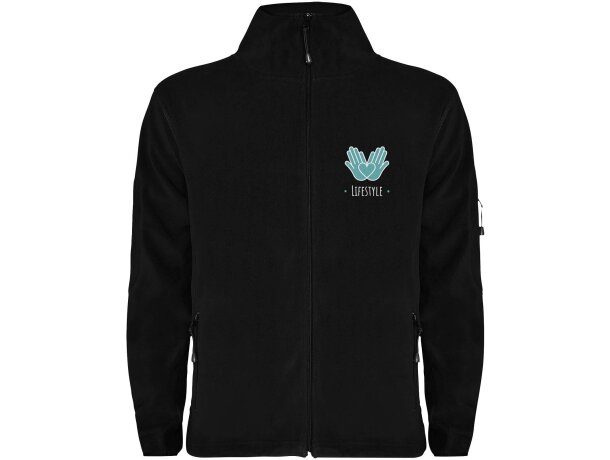 Sudadera polar cremallera completa hombre Luciane Roly Negro intenso detalle 1