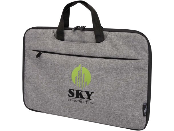 Maletín portátil 14 pulgadas Libra en poliéster reciclado Gris mezcla detalle 1