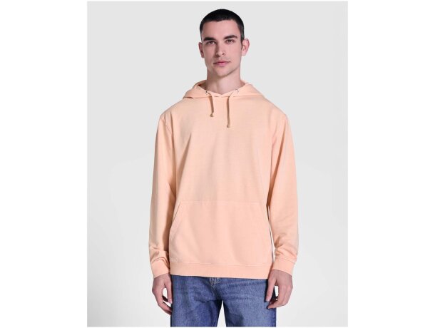 Sudadera con capucha unisex Kenia Roly algodón lavado con ácido Caqui detalle 16