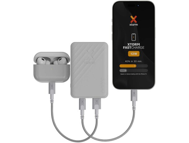 Batería externa carga rápida Xtorm Go2 5000mAh FastCharge Blanco detalle 12