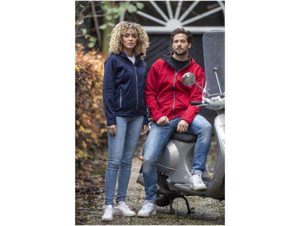 Chaqueta softshell Match mujer tres capas Rojo detalle 12