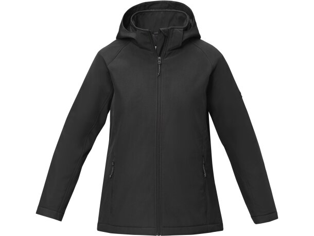 Chaqueta softshell acolchada Notus para mujer con capucha Negro intenso detalle 27