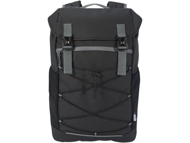 Mochila para portátil de 15,6 Aqua en poliéster reciclado GRS Negro intenso detalle 2