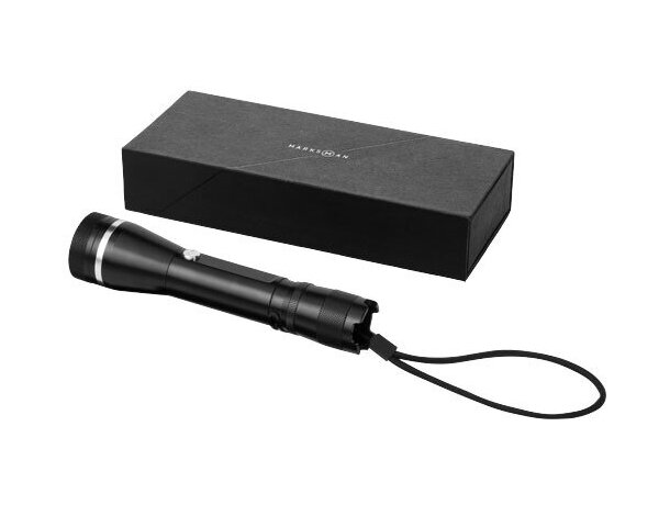 Linterna de aluminio con clip y correa personalizada negro intenso Linterna de aluminio con clip y correa personalizada negro intenso