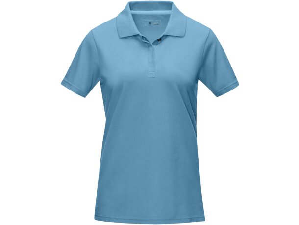 Polo orgánico GOTS de manga corta para mujer Graphite Azul nxt detalle 5