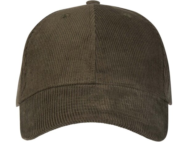 Gorra de pana reciclada Hutton con cierre ajustable Verde bosque detalle 2