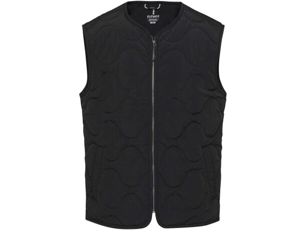 Chaleco acolchado Quartz unisex en nylon reciclado con GRS Negro intenso detalle 2