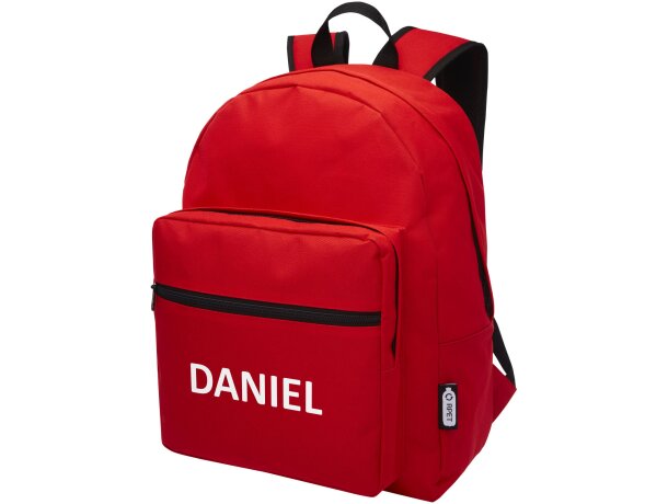 Mochila para niños personalizada Retrend 16L sostenible Rojo detalle 8
