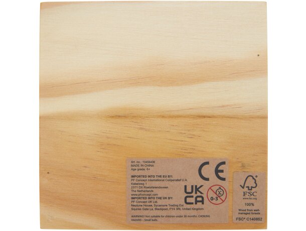Juego 3 en raya Strobus en madera natural certificada FSC Natural detalle 3