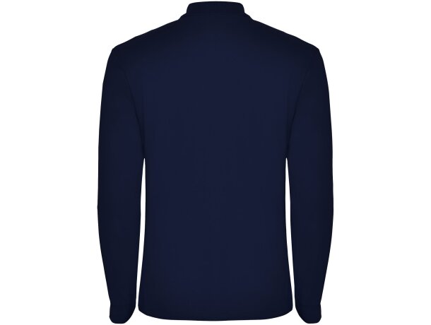 Polo manga larga hombre Estrella Roly 100% algodón piqué Azul marino detalle 30