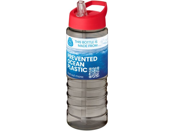 Bidón deportivo H2O Active Eco Treble 750 ml con plástico reciclado Carbón/rojo detalle 7