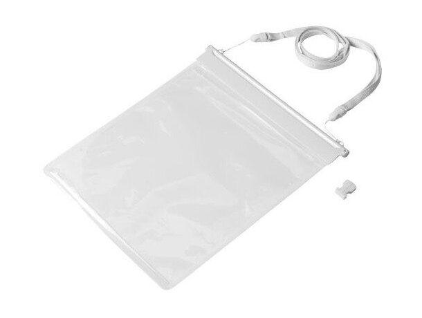 Bolsa impermeable para tablet con colgador personalizada blanca Bolsa impermeable para tablet con colgador personalizada blanca