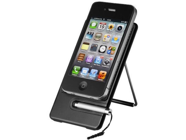 Soporte para smartphone con mini puntero personalizado negro intenso Soporte para smartphone con mini puntero personalizado negro intenso