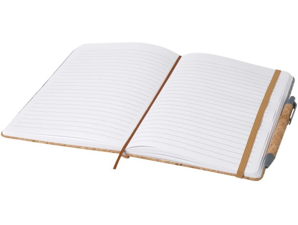 Libreta tapa dura A5 Veronica con corcho y bolígrafo incluido Gris/natural detalle 4