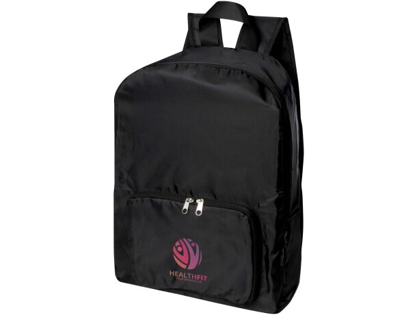 Mochila plegable EcoFold 15 litros de poliéster reciclado GRS Negro intenso detalle 1
