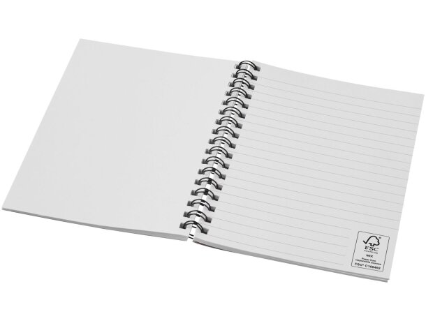 Cuaderno espiral A6 Desk-Mate reciclado 50 hojas personalizable Blanco marfil detalle 6
