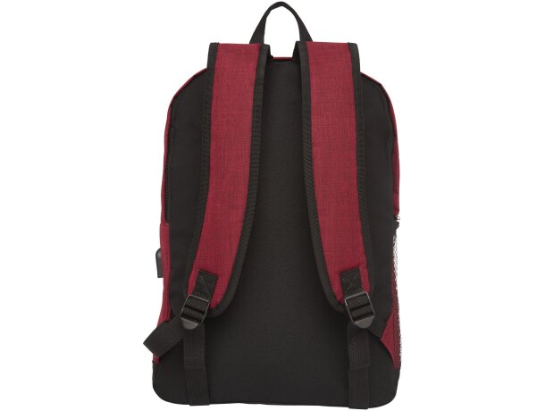 Mochila para ordenador 15,6 poliéster con salida USB Hoss Rojo oscuro mezcla detalle 4