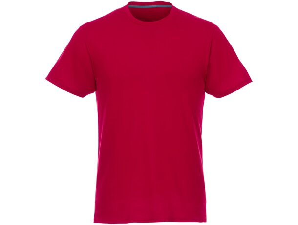 Camiseta de manga corta de material reciclado GRS de hombre Jade Rojo detalle 8