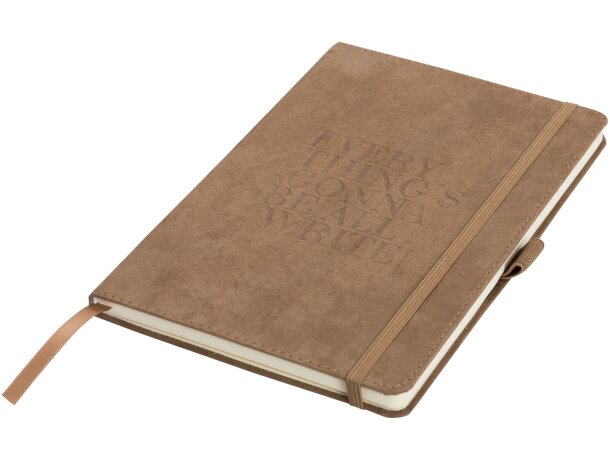 Libreta A5 de ante Carbony Marrón detalle 8
