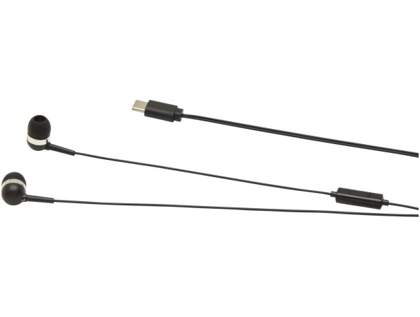 Auriculares tipo C Baekdu con plástico ABS reciclado Negro intenso detalle 14