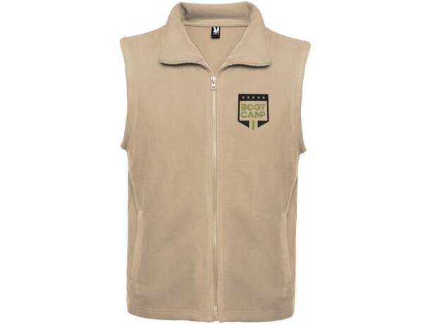 Chaleco forro polar unisex Bellagio Roly con cremallera y bolsillos Arena detalle 25