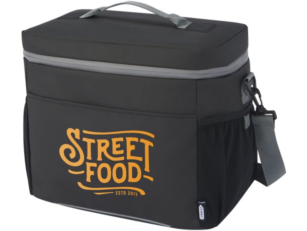 Bolsa isotérmica Aqua 22L poliéster reciclado certificado GRS Negro intenso detalle 2