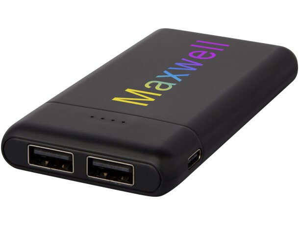 Batería externa 5000 mAh Odyssey con doble salida USB Negro intenso detalle 10