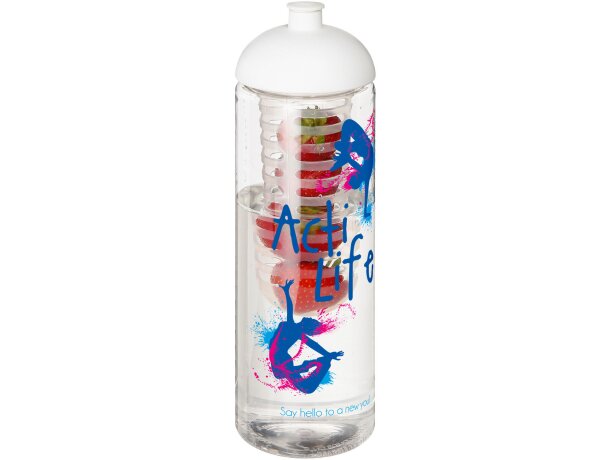 H2O Active® Vibe Bidón deportivo e infusor con tapa Dome de 850 ml Transparente/blanco detalle 1