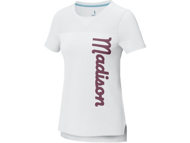 Camiseta Cool fit de manga corta para mujer en GRS reciclado Borax Blanco detalle 1