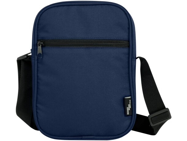 Bandolera reciclada certificada GRS Byron con cremallera Azul marino detalle 13
