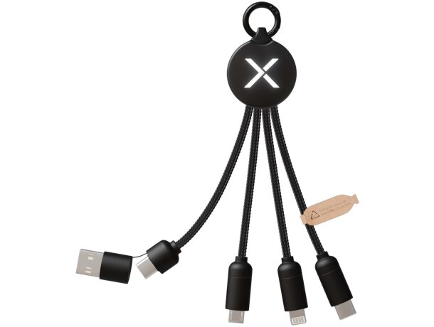 Cable de carga 5 en 1 SCX.design C14 con materiales reciclados Negro intenso detalle 5