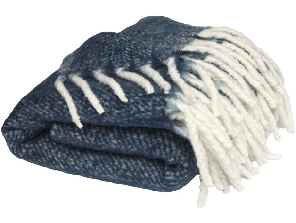 Manta reciclada Dolly con certificación GRS 125x150 cm Azul oscuro detalle 5