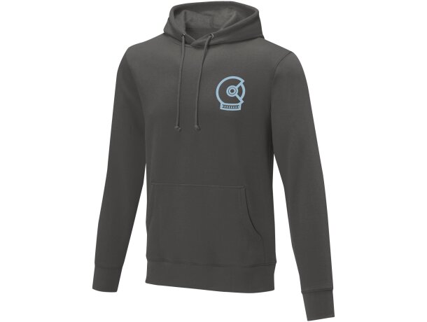 Sudadera con capucha Charon para hombre con interior afelpado Gris tormenta detalle 37