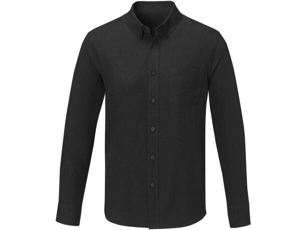 Camisa manga larga hombre Pollux Oxford CVC personalizable Negro intenso detalle 22