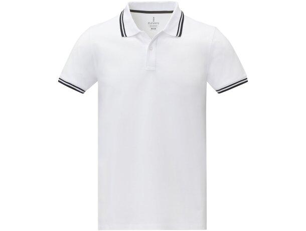 Polo de manga corta algodón BCI 200 g/m2 Elevate Life Blanco detalle 2