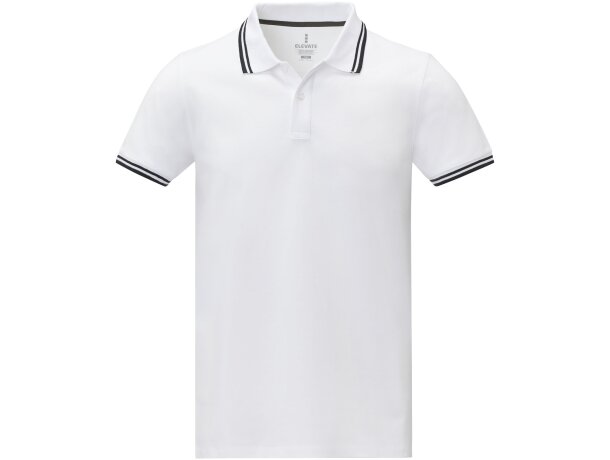 Polo de manga corta con ribete para hombre Amarago Blanco detalle 2