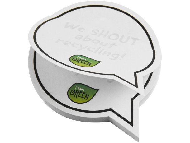 Libreta notas adhesivas Sticky-Mate con forma bocadillo reciclado Blanco detalle 2